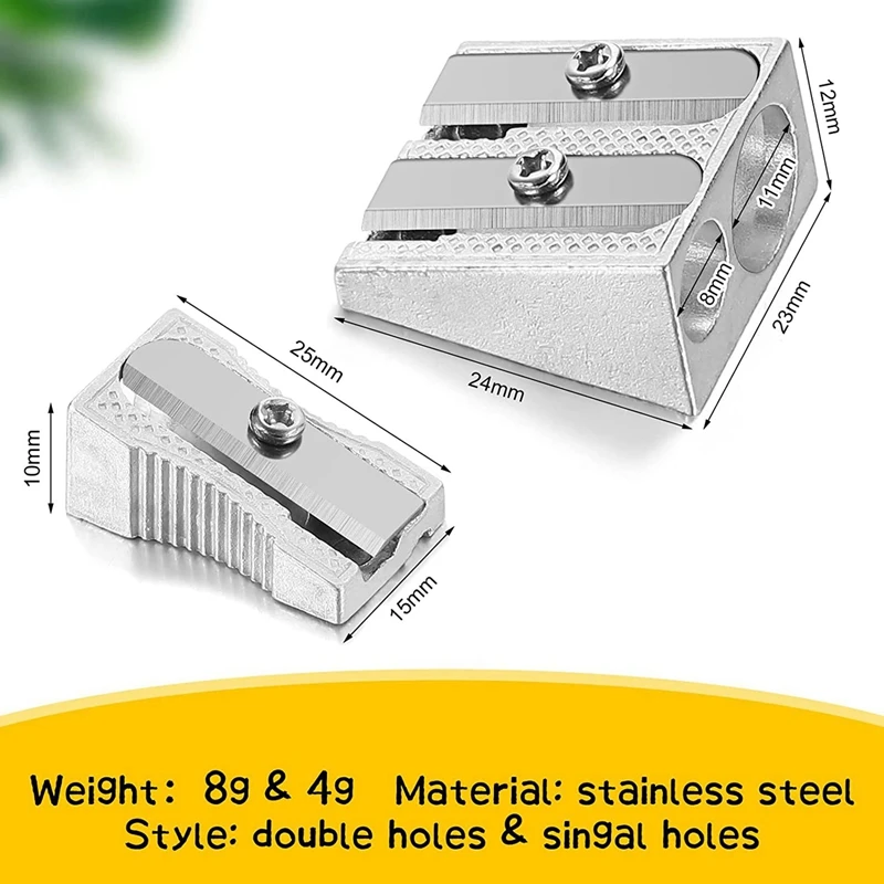 برايات أقلام رصاص معدنية ، بفتحة مفردة وثنائية ، برايات فنية للأقلام الملونة ، 24 عرض