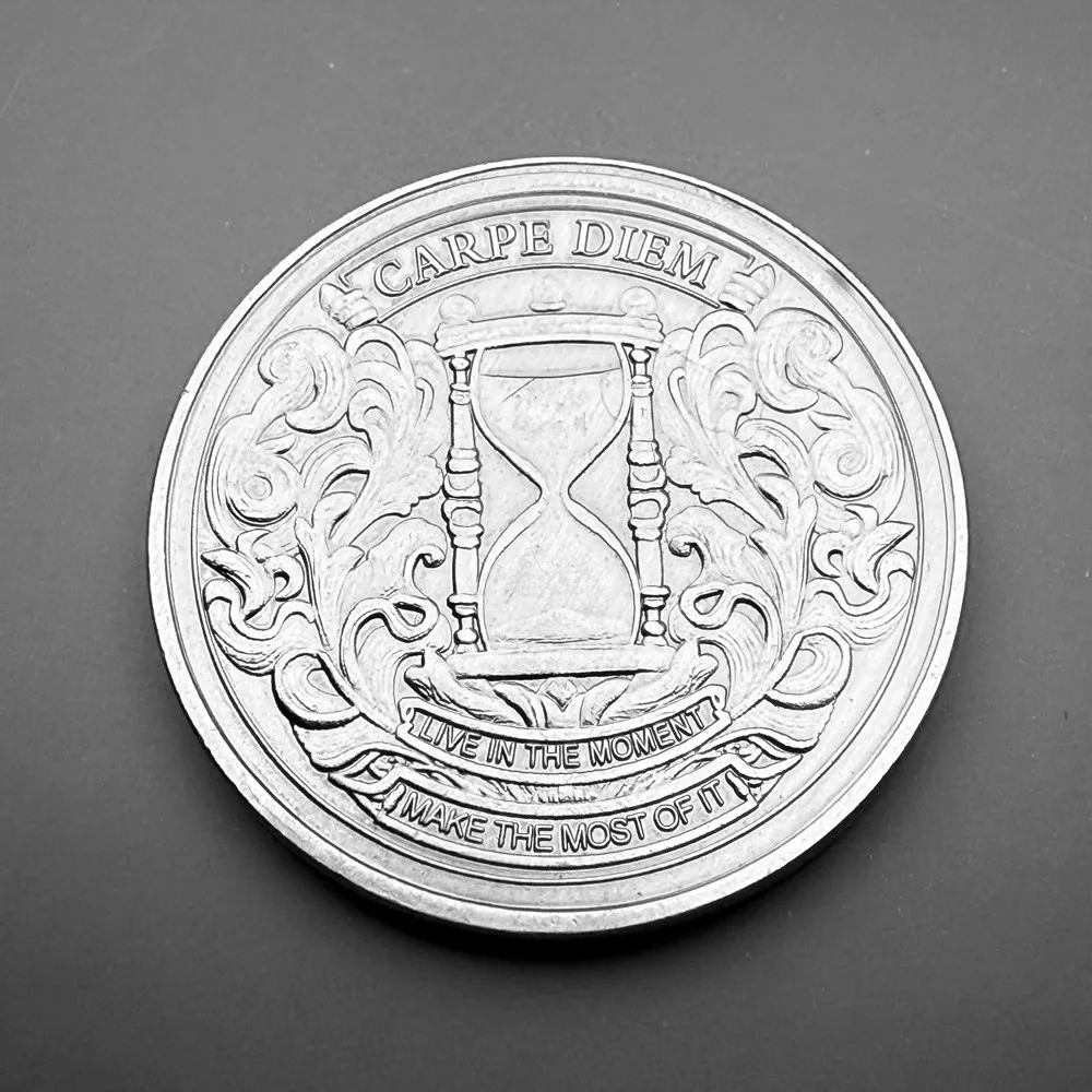 تذكار موري كاربي ديم تصميم جمجمة الساعة الرملية، هدية تحفيزية للقوة والشجاعة وفلسفة الحياة