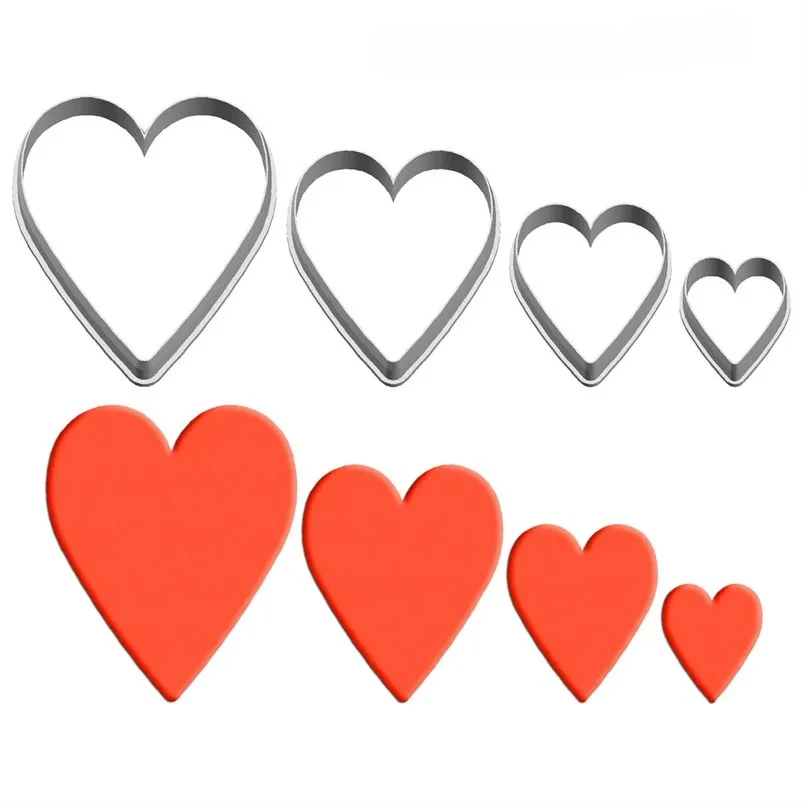 

Four Specifications Cartoon Poker Fancy Hearts,Plastic Mold,Cake Fondant Tools,Cookie Sushi and Fruits Cutters