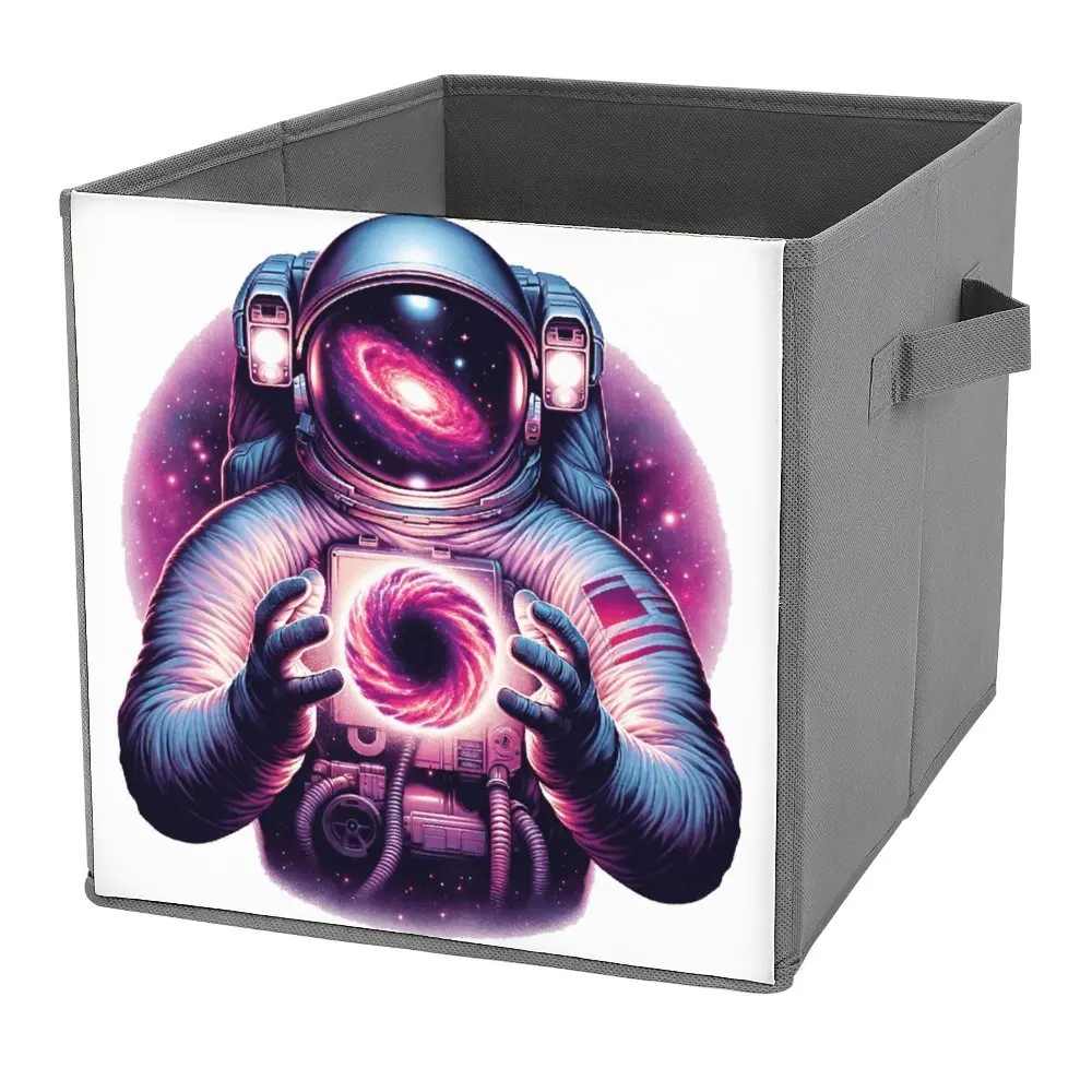 Galactic Voyager  Astronaut Harnessing The Cosmos Folding Storage Box Storage Bins Large Capacity Unique Towels Lifting Hand Por