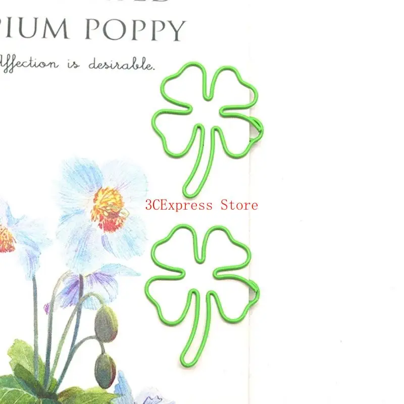 100 PCS مقاطع الورق الزخرفية أربع أوراق الورق مقطع ورقة مخطط جميل مقاطع مرجعية صغيرة للمكتب