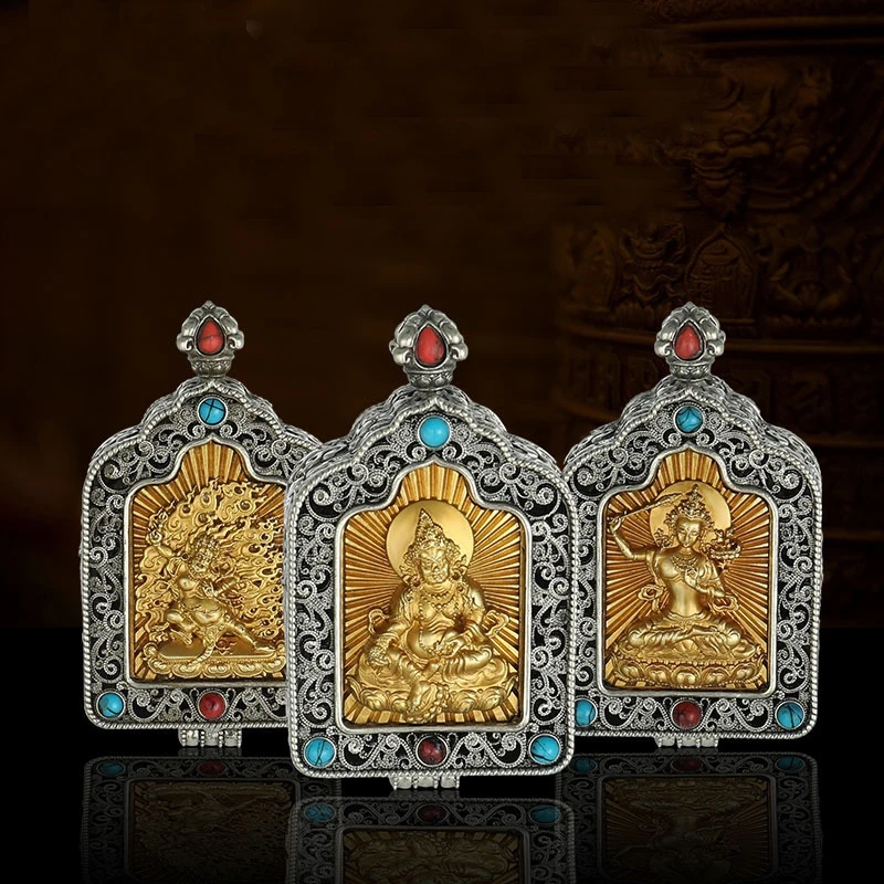 

Подвеска Манджушри Бодхисаттвы в этническом стиле для мужчин, ювелирные изделия, благословение, желтое ожерелье Джамбала Кинг-Конг, мужское колье, аксессуары