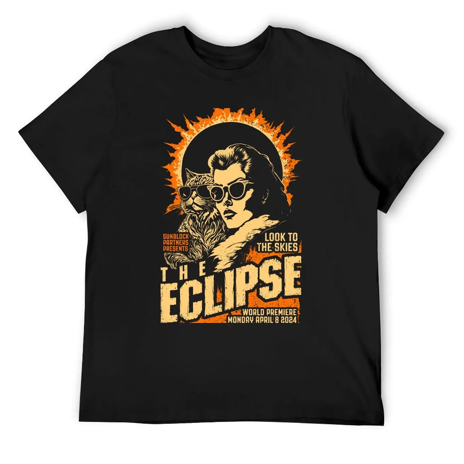 

Solar Eclipse 2024 Cat Mom Science Fiction Movie Poster T-Shirt graphic tee shirt kawaii clothes sweat shirts, men