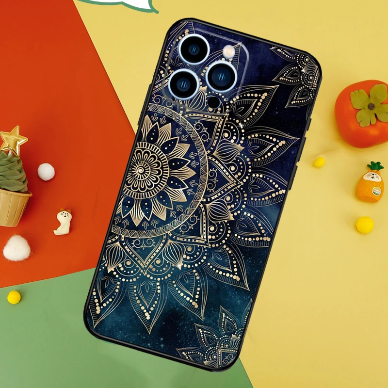 Eleganckie etui Mandala Floral Design Case dla iPhone 14 13 12 11 15 16 Pro Max Mini X XR XS Max 8 7 14 15 16 Plus Cover Funda — zdjęcie 4
