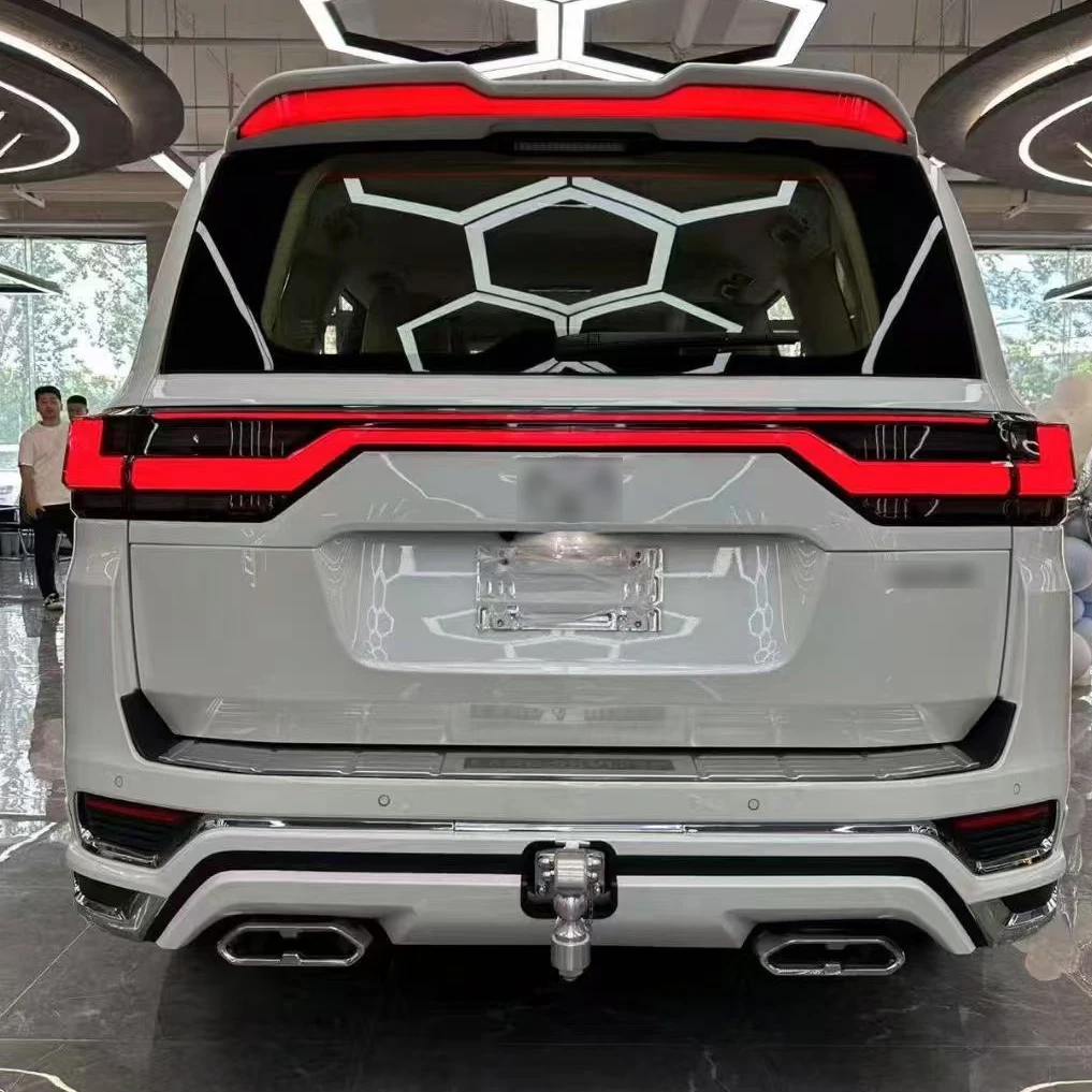 

ABS Plastic Black Rear Trunk Boot Wing Lip Roof Spoiler With Lights For Land Cruiser Lc300 2022-2025