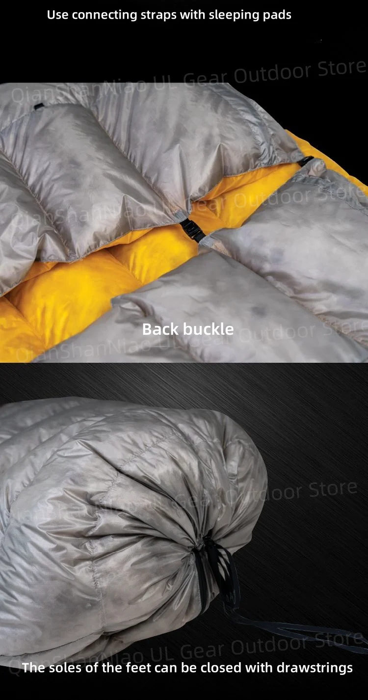 Ice Flame Tragbarer RDS-wasserdichter Schlafsack für den Außenbereich, ultraleichte Entendaunen-Steppdecke, 10 Nylon, Reisen, Wandern, Bergsteigen – Detail 7