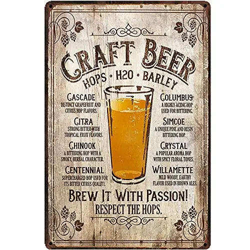 

Nostalgia Original Retro Design Craft Beer Tin Metal Signs Wall Art | Thick Tinplate Print Poster Wall Decoration for Bar