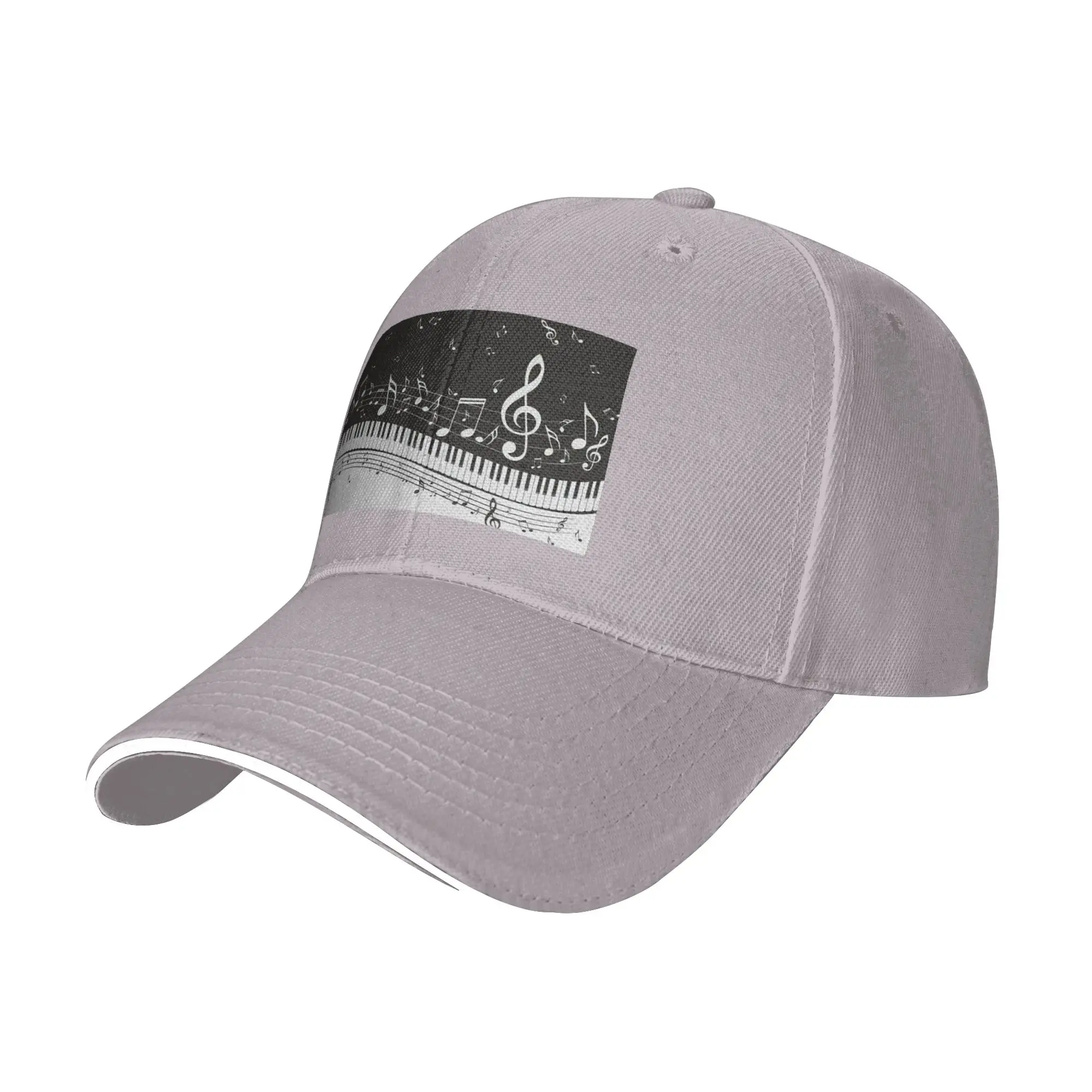 Golden Musical Notes Piano Keyboard Cap Casual Baseball Caps Adjustable Hat Hip Hop Summer Unisex Baseball Hats Customizable