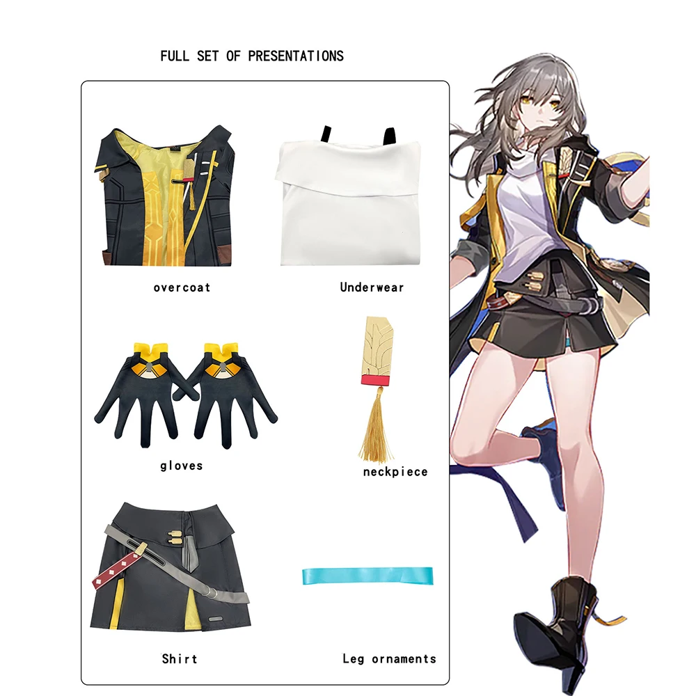 Jeu Honkai Star Rail Trailblazer Stelle Caelus Cosplay Costume, Uniforme, Gants, Perruque, Costumes d'Halloween pour Hommes et Femmes, Haute Qualité