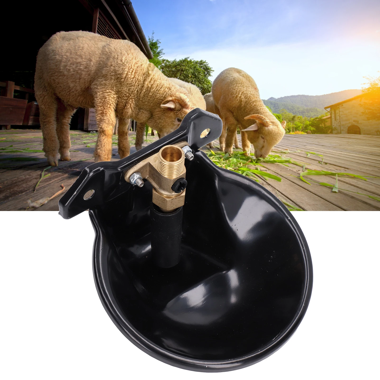 ZZK40 Sheep Water Bowl Stainless Steel Copper Valve Touch Switch Thickened Automatic Goats Drinking Waterer for Farm