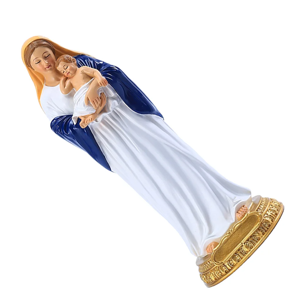 

Resin Mary Statue with Child Religious Ornament Easy Clean Versatile Use for Various Occasions Mary Statue