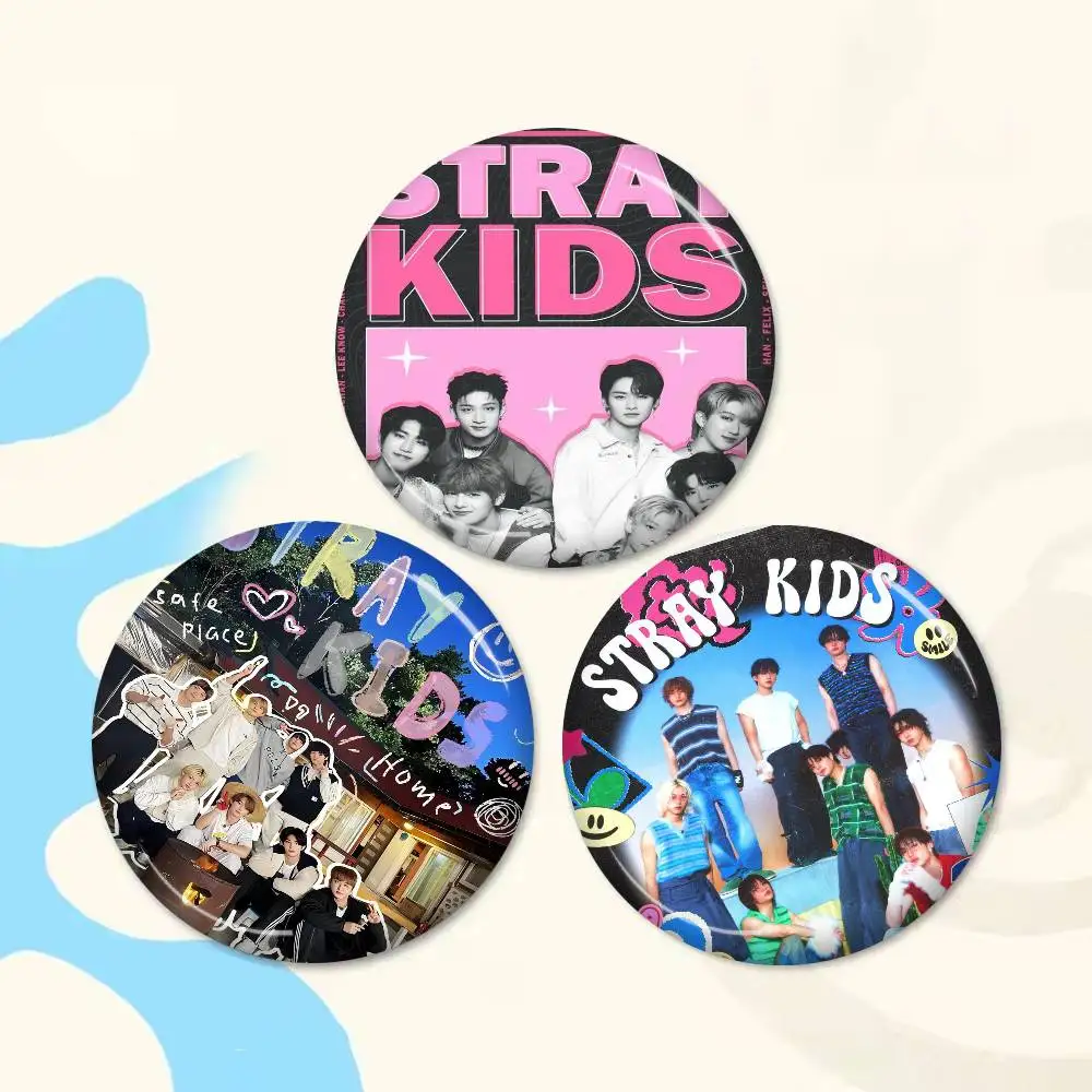 Kpop Boy Giant S-Straykides 32/44/58MM Customizable Button Pins Cute Funny Creative Badge Jewelry Decor Gifts for Friends