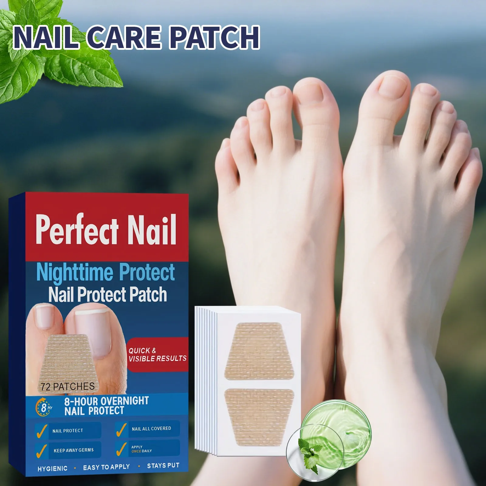 Nail Care Patches Improve Yellow And Thickened Nails Toenail Corrector Waterproof Repair Patch For Discolored Or Damaged Nails