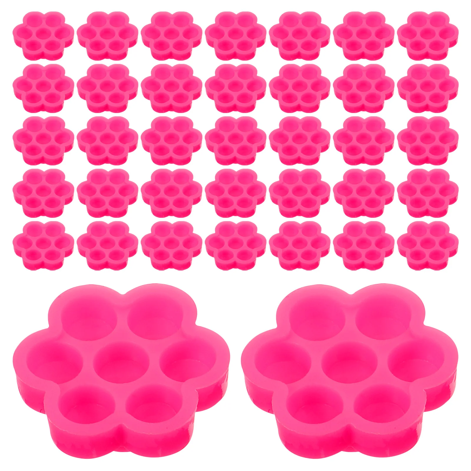 

100pcs Eyelash Extension Cups Flower Shaped Lash Holders Glue Delay Durable Plastic Containers For Tattoo Ink Home Diy Beauty