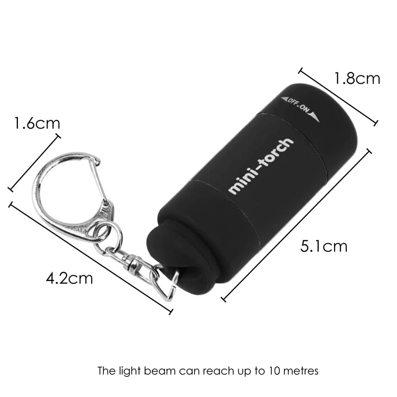 New Mini Torch Keychain LED Rechargeable USB Mini Flashlight Portable Pocket Torch Keyring DIY Tool For Home