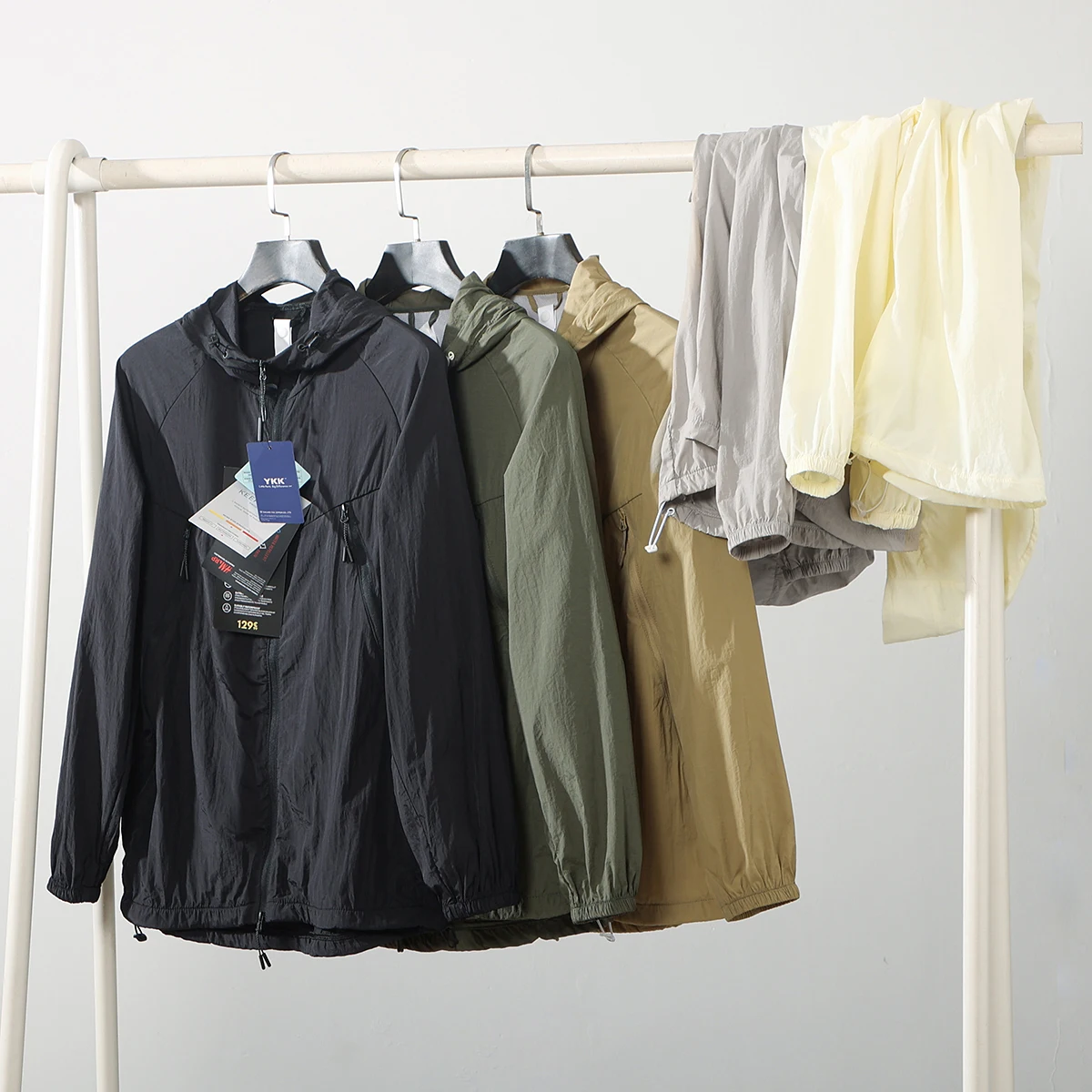 屋外釣りスポーツアイスシルク超薄型日焼け防止服メンズサマージャケット通気性長袖ジッパーパーカー