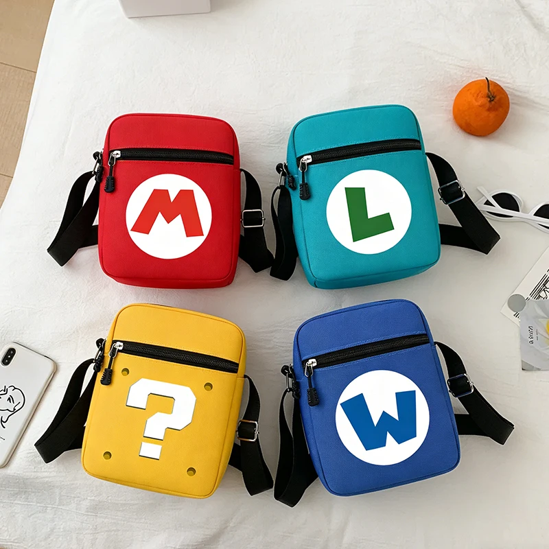 

Super Marios Messenger Sling Bags Luigi Casual Canvas Small Zipper Crossbody Pouch Simple Small Crossbody Shoulder Bag Gift