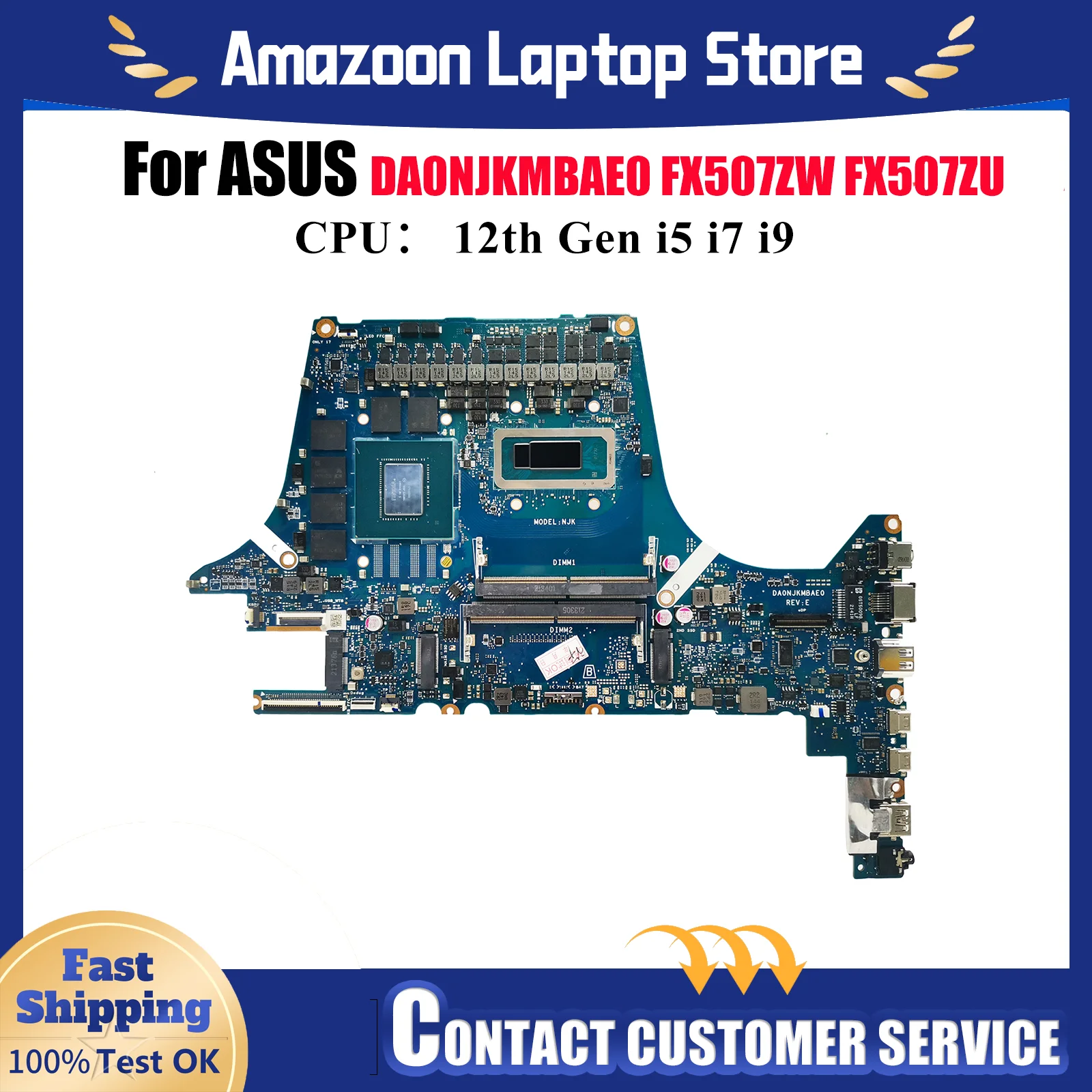

DA0NJKMBAE0 Материнская плата для ноутбука ASUS TUF Gaming FX507ZV FX507ZU FX507ZM FX507Z FX507ZR FX507ZW Материнская плата с 12-го поколения i5 i7 i9