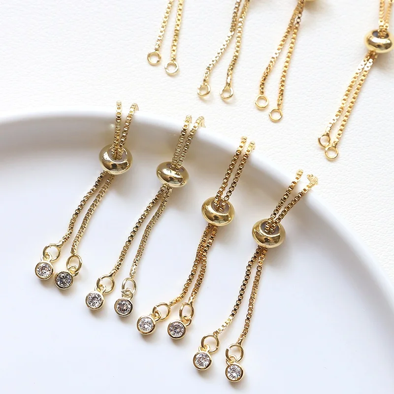 Gold Silicone Adjustable Beads Diy Box Chain Bracelet Jewelry Accessories Hand  Original