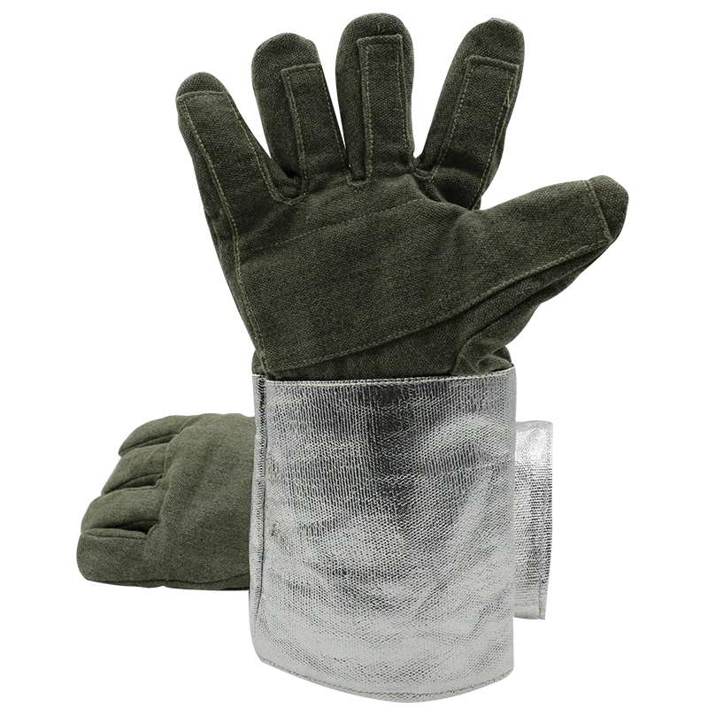 1000°C Aluminum Foil Heat Insulation Gloves High Temperature Working Flexible Anti-scald Glove Fire Protection Industrial Gloves