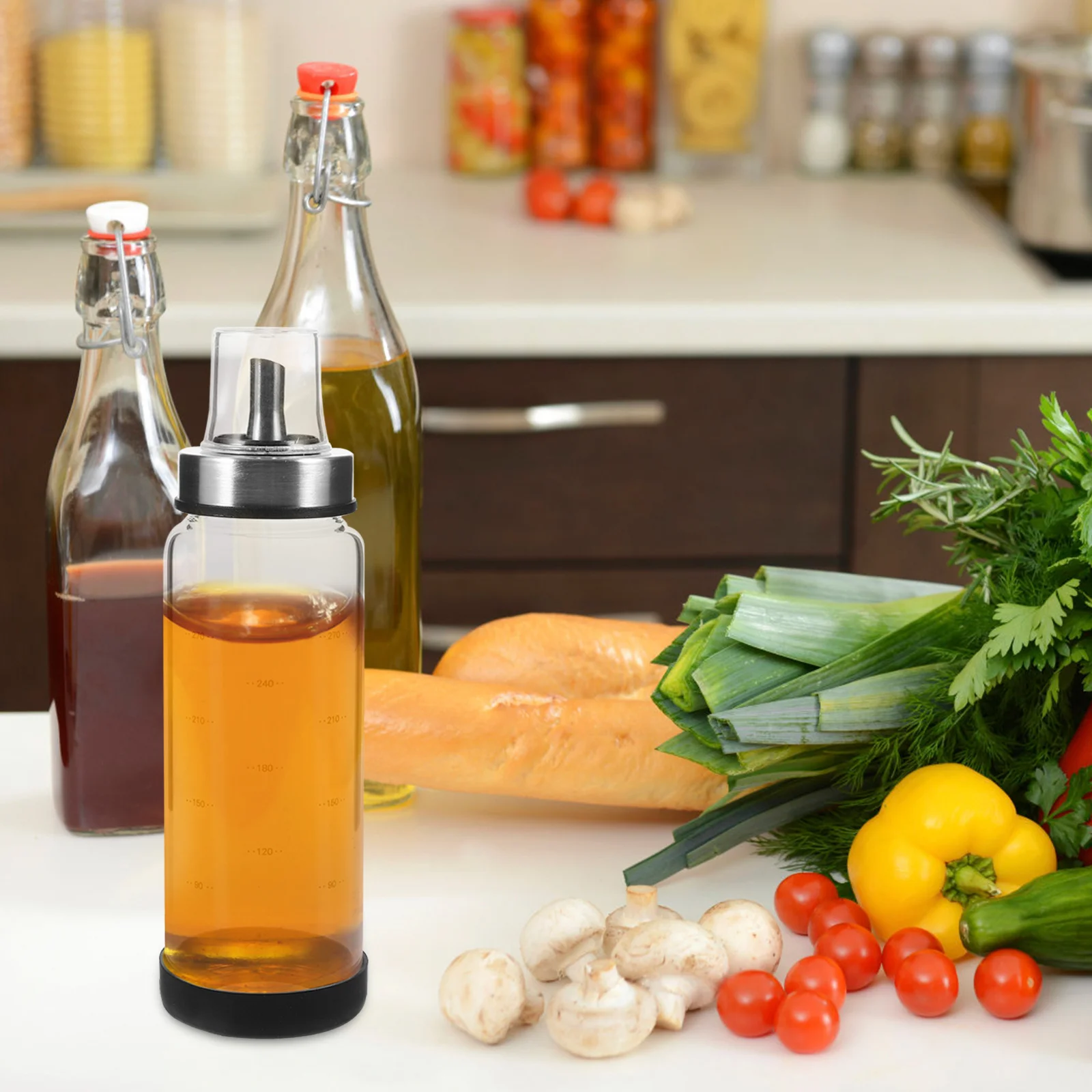 

1Pcs Stainless Steel Oil Bottle Leakproof Portable Olive Oil Dispenser for Household Kitchen Bbq Vinegar Seasoning