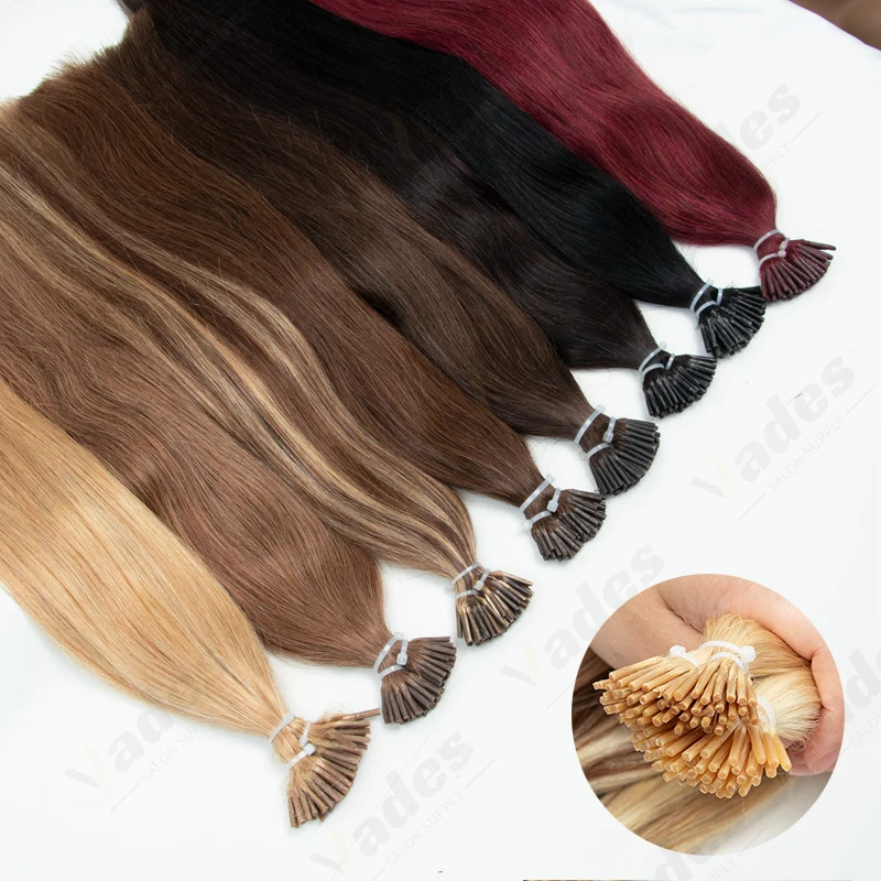 

VEDES I Tip Кератиновые наращивание волос Настоящие человеческие волосы Предварительно скрепленные микробусины Капсулы для волос Капсулы с микрозвеньями Волосы 12-24 дюйма