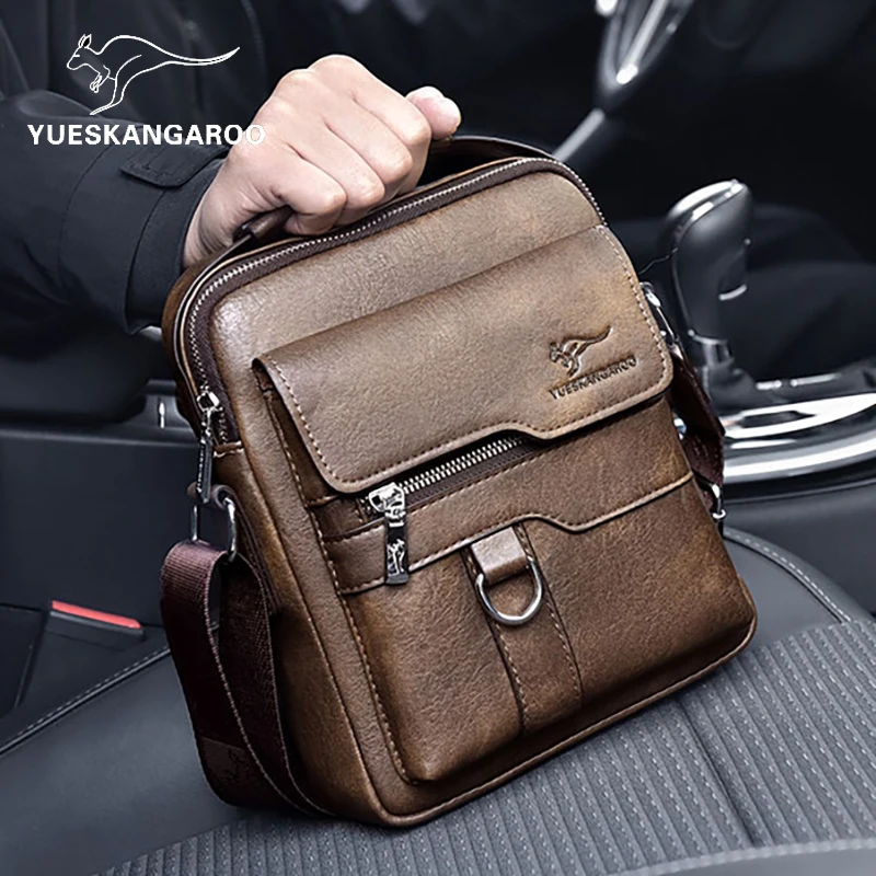 

Casual Sle Top Layer Cowhide Leather Men's oulder Bag Small Size Slant Cross Soft Handbag Polyester Zipper Closure