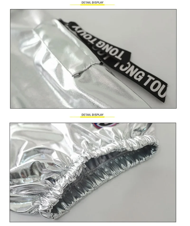 Children's silver stage hip-hop girl dance costume boy dance hall street dance jazz jacket pants performance costume