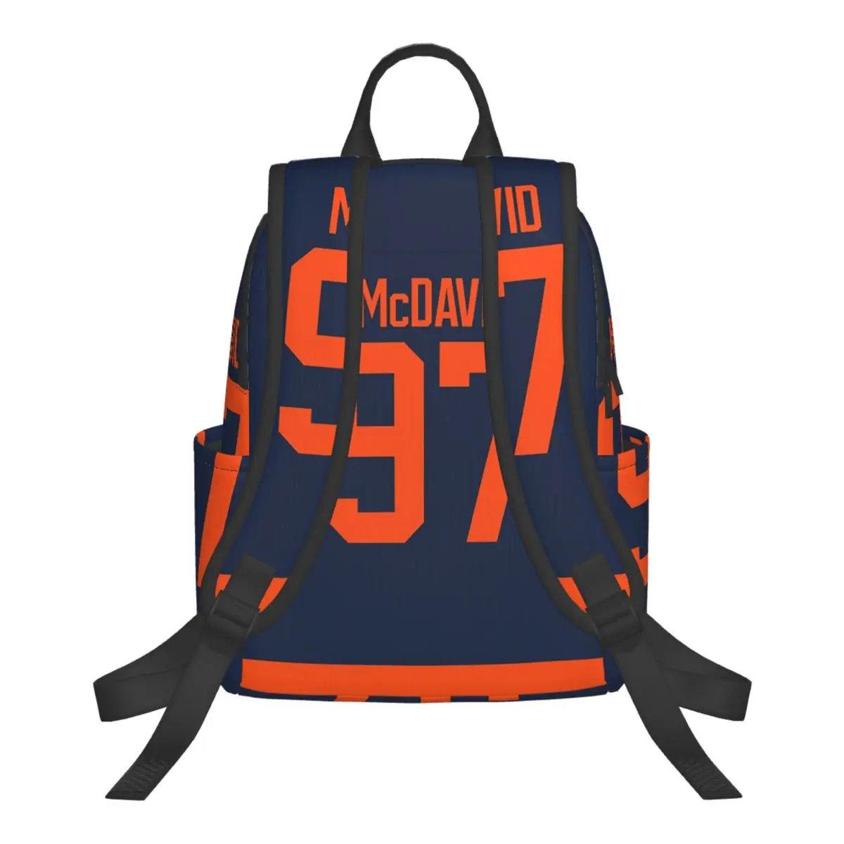 Edmonton Oilers Connor McDavid Alternate Jersey Back Student Backpack School Bag Daypack for Men Women Bookbag Shoulder Bags