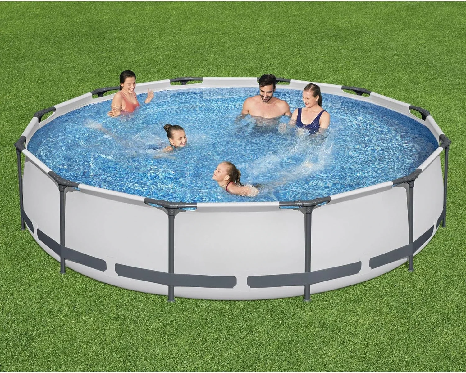 

Above Ground Swimming Pool (12' x 30") | Round Outdoor Backyard Family Pool | Includes 530 GPH Pump and Repair Patch Kit