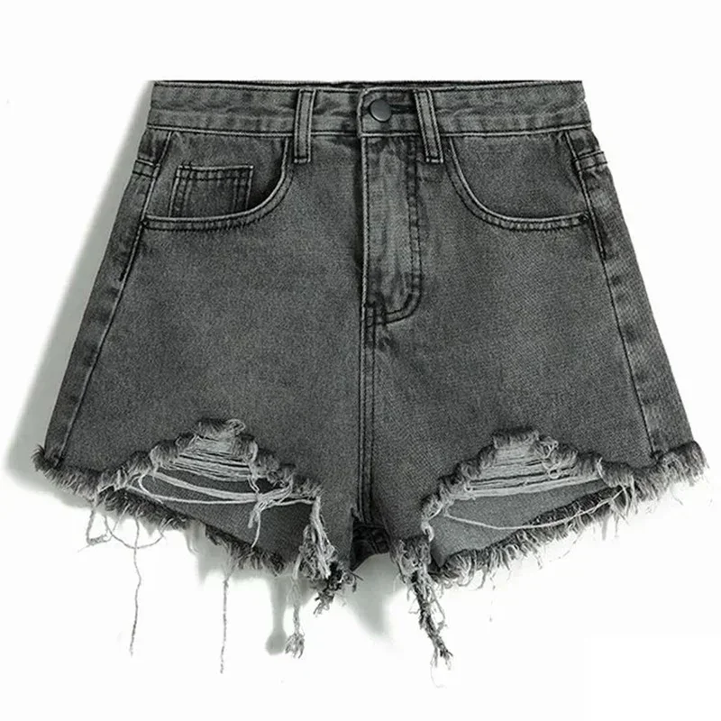 Hot Sale Summer Lady Chic Fashion Shorts Jeans Women Raw Edge Mini Denim Pants Girls Korean Thin High Waist Short Jeans