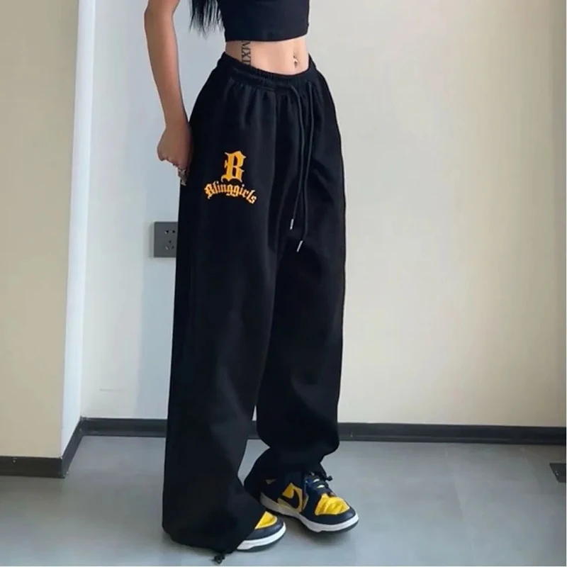 

Harajuku Hip Hop Loose Jogging Pants Women Y2K Summer Oversize High Waist Streetwear Casual Sweatpants Gothic Wide Leg Trousers