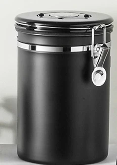 Stainless steel sealed jar coffee bean storage jar coffee powder one-way exhaust valve storage