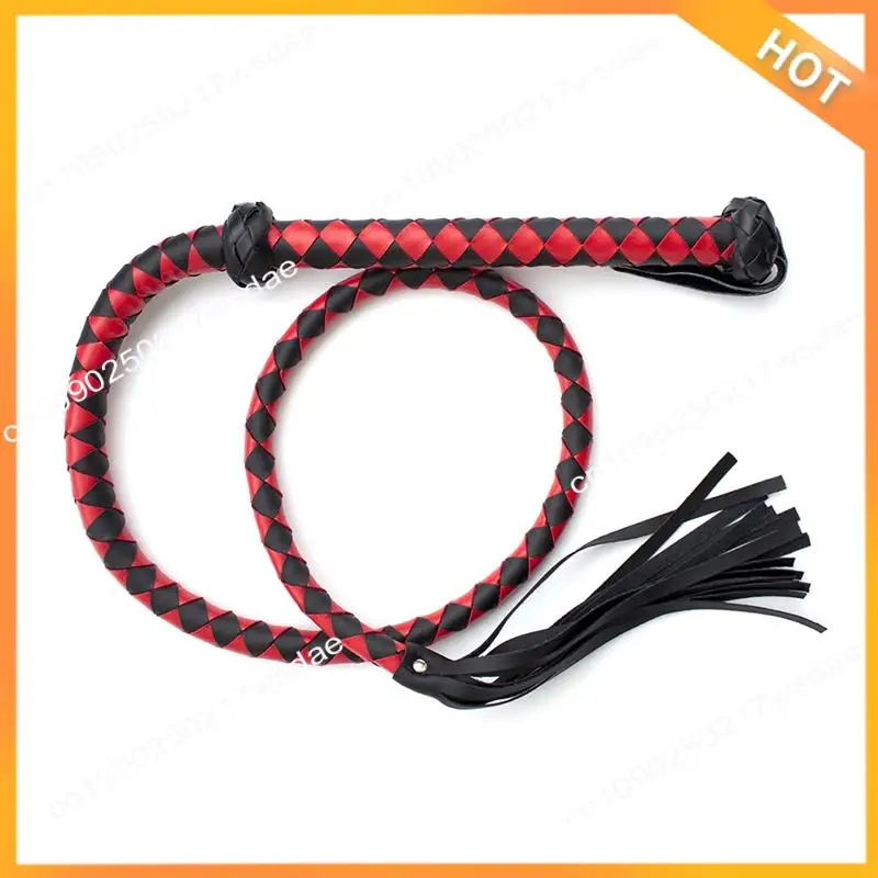 X08A 말 빨간 채찍 말 채찍 승마 크롭 승마 가짜 가죽 채찍 말 장비 채찍 훈련 말 채찍