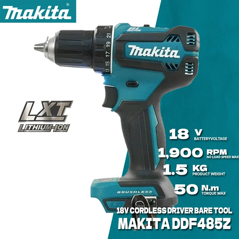 Makita  DDF485 Brushless Electric Drill Cordless Screwdriver Lithium Battery Charging Hand Drill For 18V Battery Makita