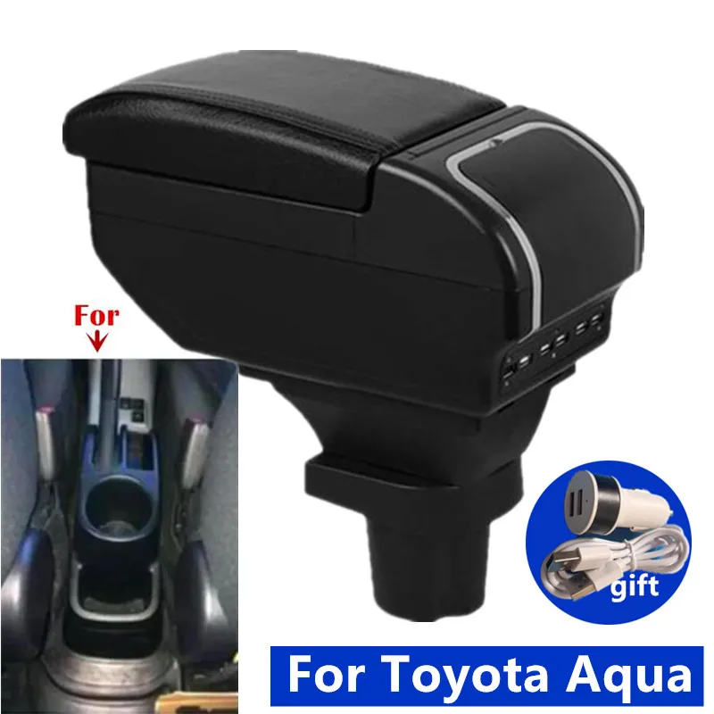 Für Toyota Aqua Armlehnenbox Mittelkonsole Aufbewahrungsbox Auto-Innenausstattung Zubehör für Prius C Auto-Armlehnenbox Spezielle Nachrüstteile