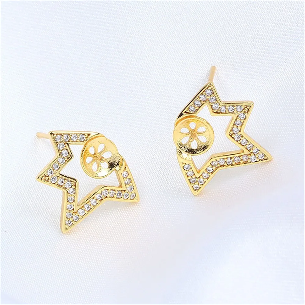 14K Gold Plated Brass Metal Post Earring Studs Stud Earrings Posts For DIY Pearl  Earring Making Accessories