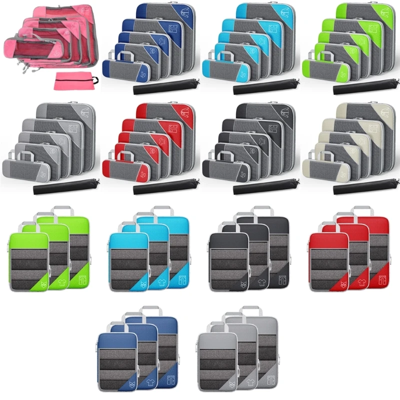 

Suitcase Compressed Packing Cubes Travel Storage Bag Set With Shoe Bag Drop shipping