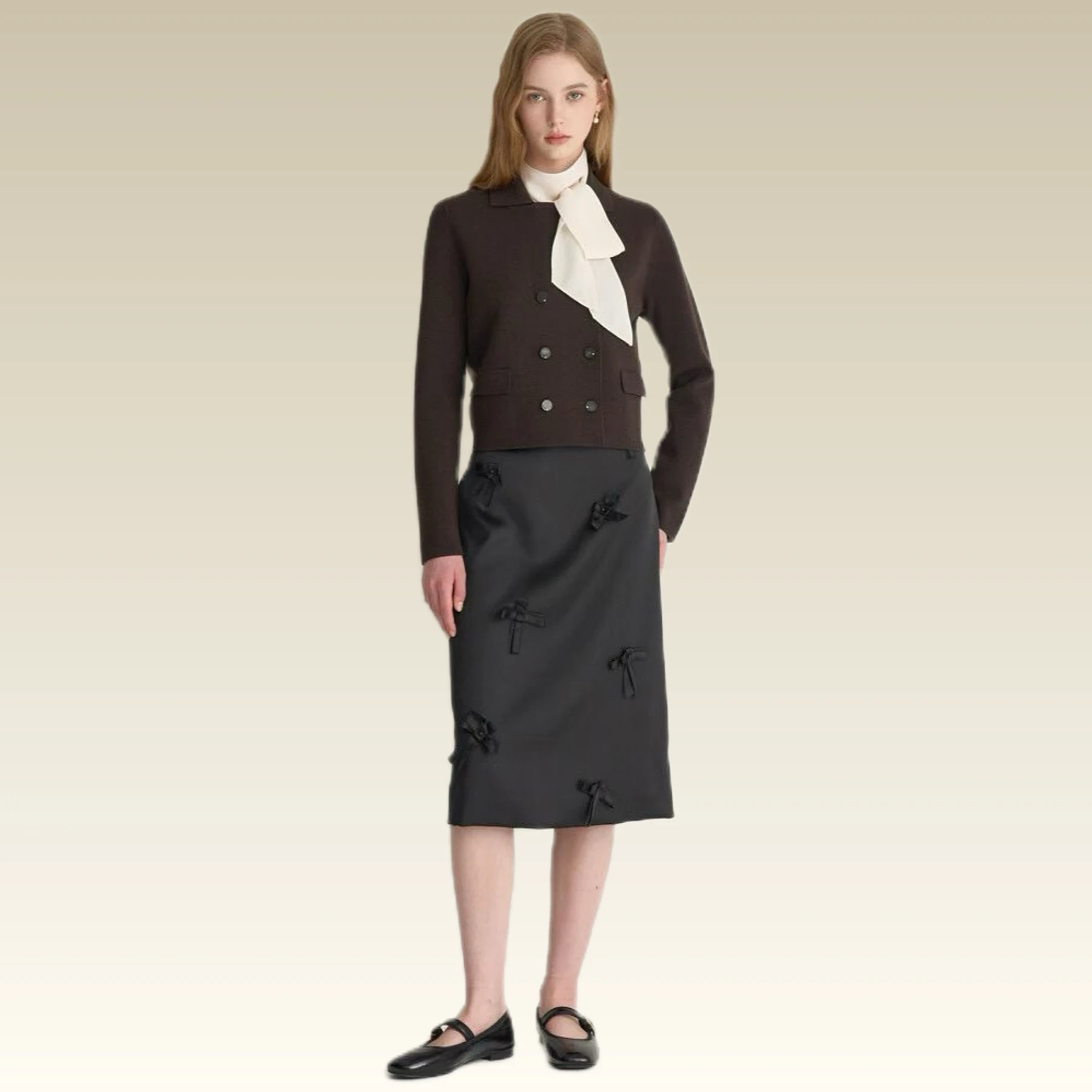 

Lemon CheeseM25 Autumn Commute Sle Woolen ort Top Double Row Button Slimming Collar Faionable Women's Knitted Sweater