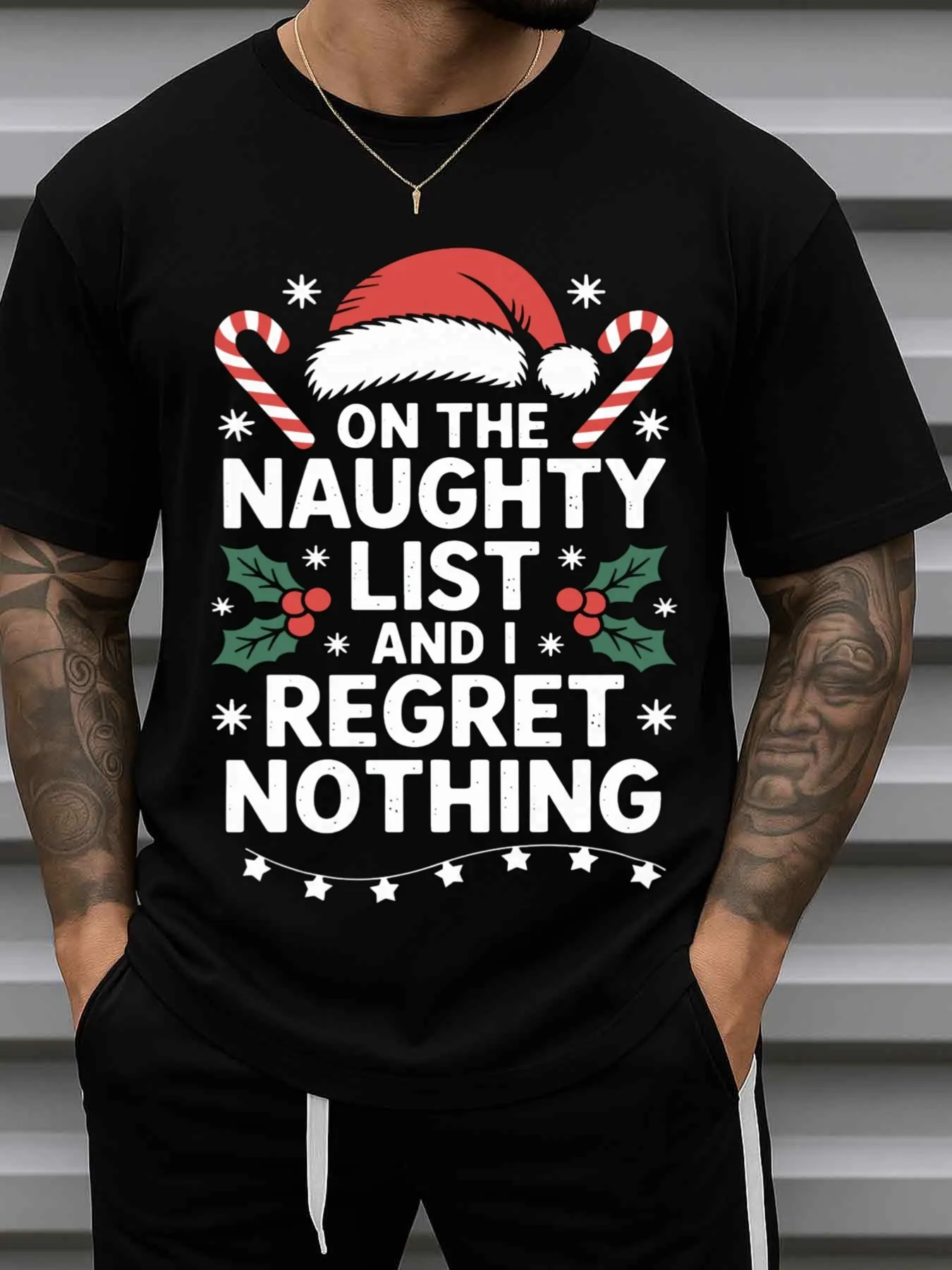 Men's Naughty List Christmas T-Shirt - Fun Slogan 
