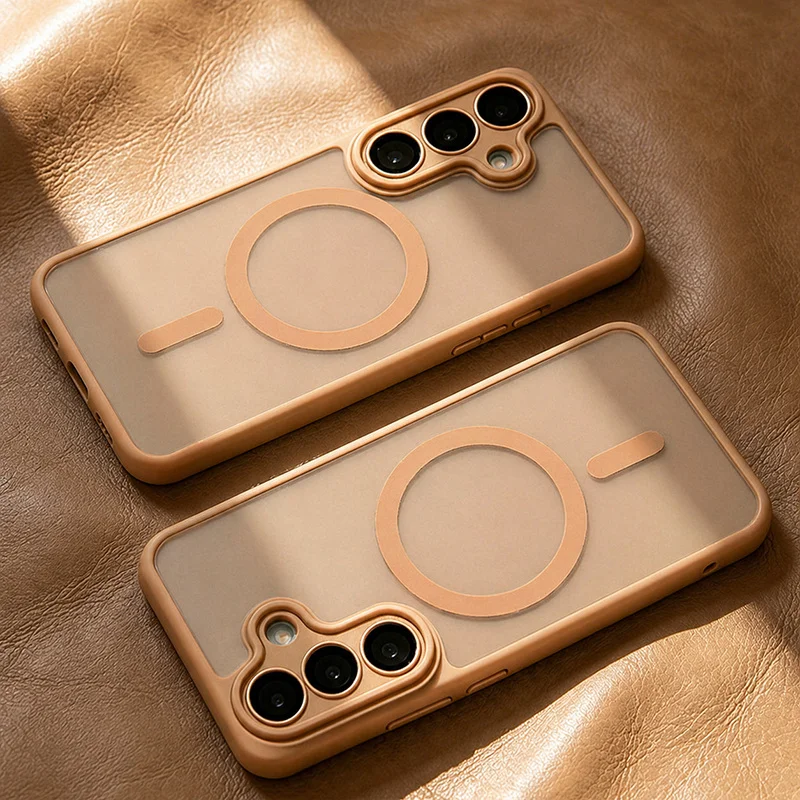 Funda magnética de lujo compatible con MagSafe para Samsung Galaxy A57 A37 A56 A36 A16 A17 A26 S26 Ultra S25FE S24 con protección de lente 2