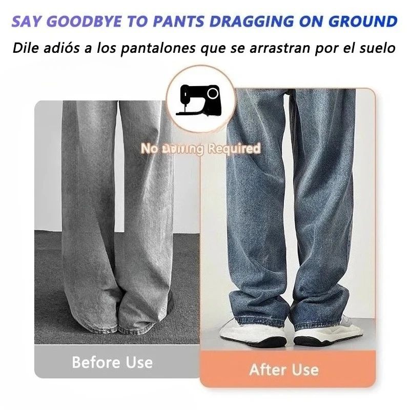 4~10PCS Clip invisible para cortar la longitud de las piernas, Clip antideslizante para el borde de pantalones, Clip de fijación rápida para el dobladillo, Ajustador oculto para pantalones, Accesorios de costura