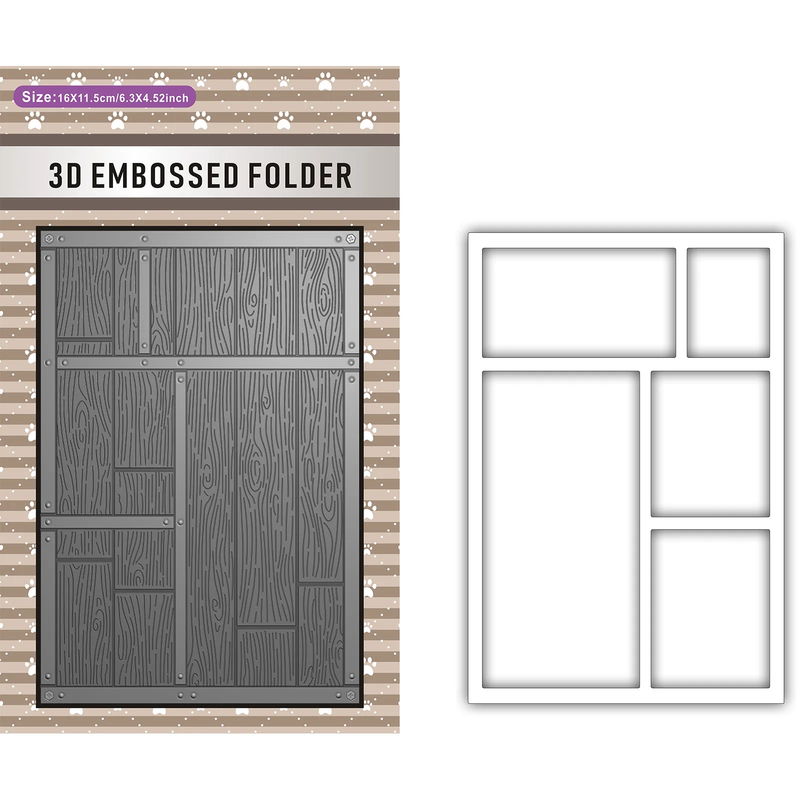 إطار النافذة ثلاثي الأبعاد منقوش ومجلد قالب مطابق لنمط الملمس الخشبي وخلفية DIY لمواد القصاصات اليدوية، تستخدم لـ