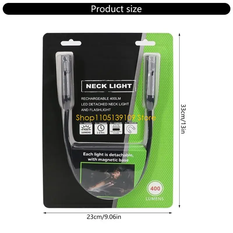 مصباح رقبة مغناطيسي مرن معلق على الرقبة لصيانة وإصلاح المركبات ومصابيح فحص السيارات للقراءة الليلية