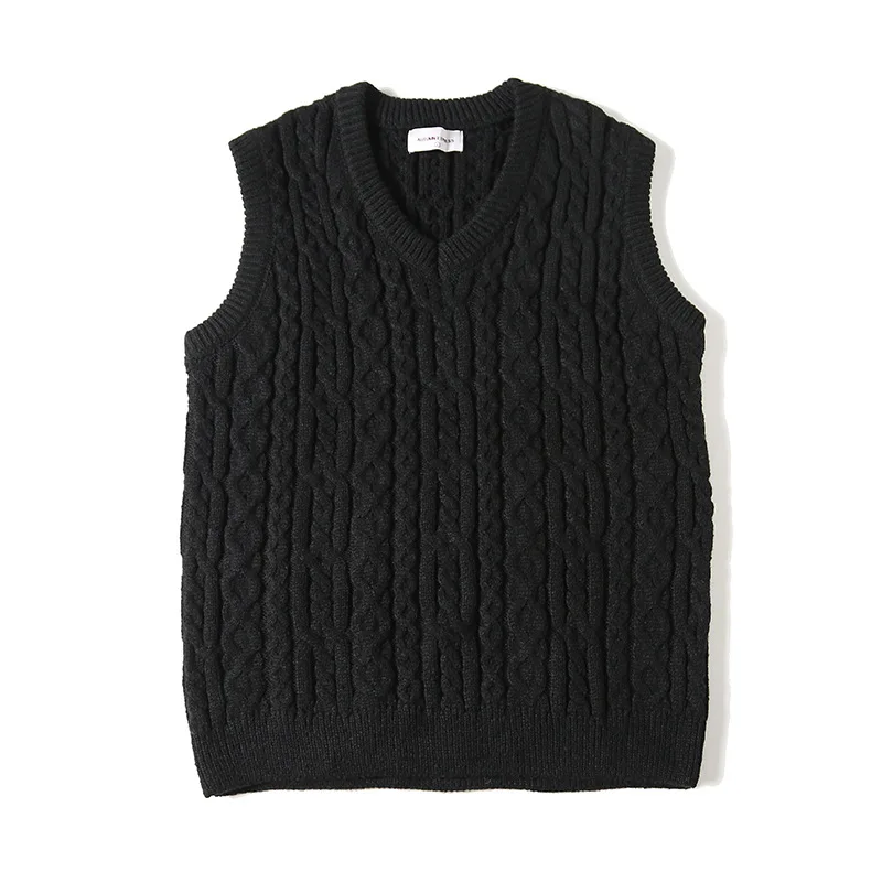 

Men's Autumn and Winter New Sle Embroidered Small Label V-neck Cotton Knit Vest Multifunctional Simple Personalized Matching All