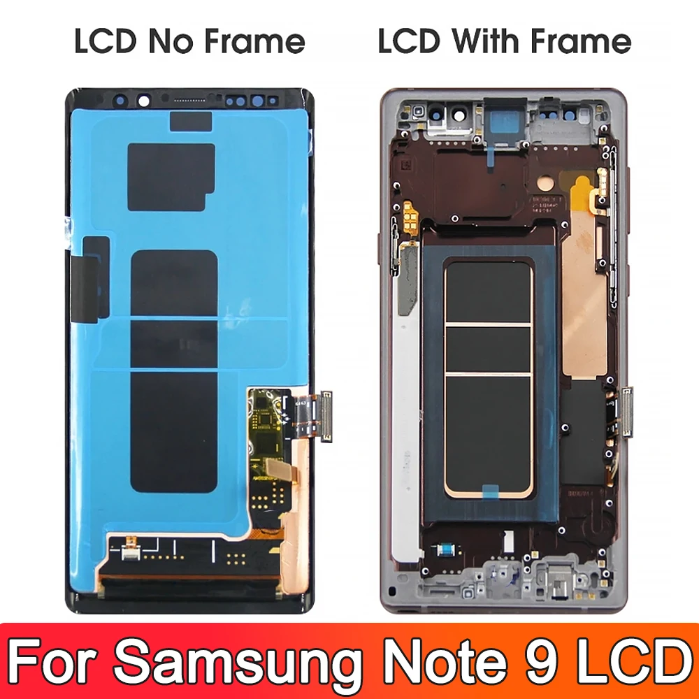 AMOLED  For Samsung Note 9 Lcd Display Touch Screen Digitizer Assembly For Samsung Note9 SM-N960F N9600 With Frame