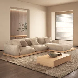 Japandi nowoczesne zaciągnięcia sofy leniwe zakrzywiona konstrukcja na podłodze kanapa do salonu z 3 Sofa do siedzenia modułowymi Muebles Hogar dom umeblowanie