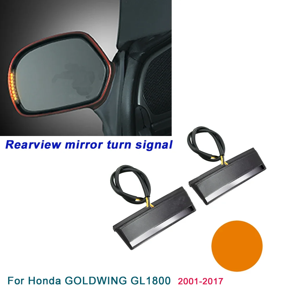 For Honda GOLDWING GL1800 GL 1800 Airbag ABS Premium Audio 2001-2017 LED Motorcycle Rearview Mirror Turn Signal Case