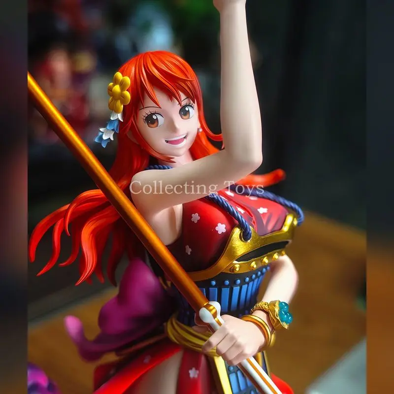 

In Stock 30cm One Piece Nami Wano Country Gk Statue Desktop Decoration Collectible Gift Onigashima Battle Smoke Effect Model Toy