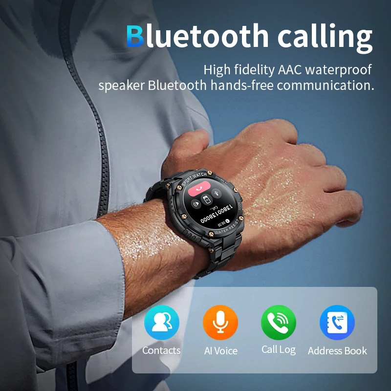LIGE 800mA 2023 Smart Watch Men Bluetooth Call Outdoor Sports Bracelet IP68 Waterproof Smart Clock Men Smartwatch For Xiaomi